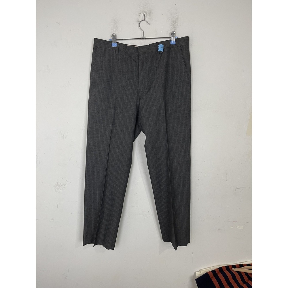 Banana Republic Mens Dress Pants 34x30 Tailored Fit Pinstripe Wool Blend Gray